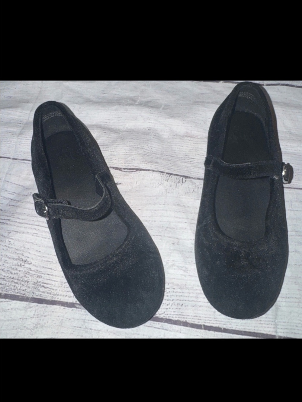 Gap Toddler Girls Black Suede Shoes 9 Mary Jane